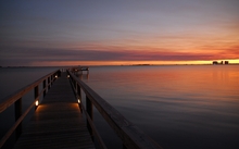 light water sunsets ocean landscapes nature sea wood dock calm wild life bay skyscapes evening 19 Wallpaper